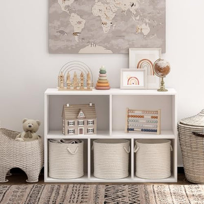 Wooden 5 Cube Storage Organizer with Closed Back Panel