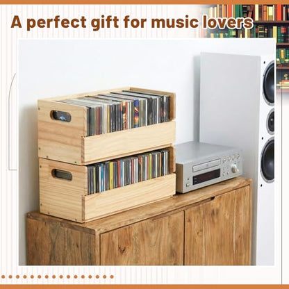 2 Set Wooden CD Storage Box (2 Count)