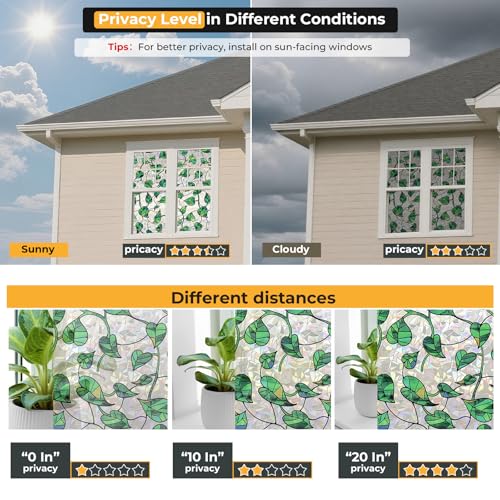 Rainbow 3D Window Stained Glass Privacy Film Decorative