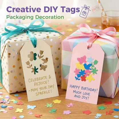 10PCS Flower Shaped Craft Hole Punch Set for DIY Crafting (10 Count)