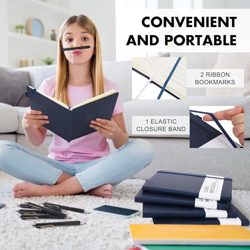 30 Set Lined Notebook Journals with Pens A5 Notebooks 100 GSM College Ruled Hardcover Notebook PU Leather Notepad with Pen Holder for Office School