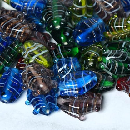 2 3 LB Bag Assorted Glass Beads Fish for Jewellery Making (150 Count)