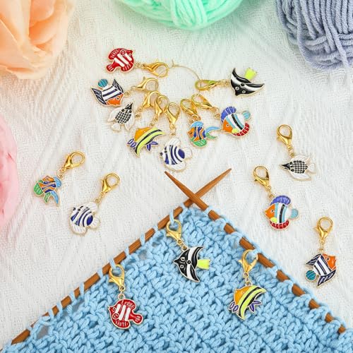 Fish Knitting Stitch Markers for Crocheting (16 Count)