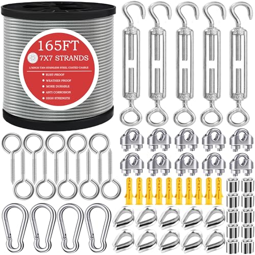 165FT Steel Cable Kit