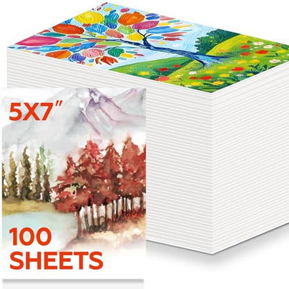100 Sheets Watercolor Paper Bulk (100 Count)