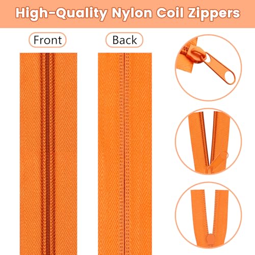 22.2 Yards 20 m 10 Pieces Assorted Colors #5 Nylon Coil Zippers