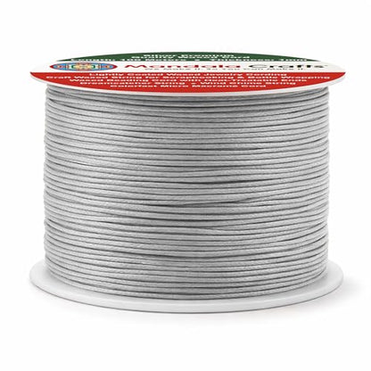 1mm Silver Cotton Waxed Cord for Jewelry Making (327 Foot )
