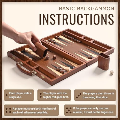 Sapele Wood Backgammon Board Game Set