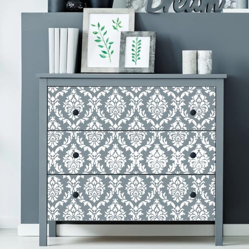 Damask Stencils for Walls 12inch Damask Stencil (9 Count)