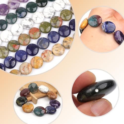 GEM Inside White Pine Coin 20mm Smooth Agate Beads for Jewelry Making Pendant
