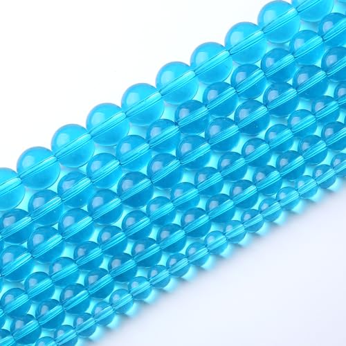 60pcs 6mm Topaz Blue Crystal Glass Beads for Jewelry Making DIY Bracelet Necklace Healing Power Stone Beads