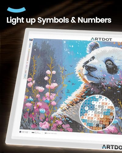 A1 Large LED Light Pad for Diamond Painting AC Powered Light Board Kit Adjustable Brightness Light Box Drawing for 5D Diamond Painting Kits
