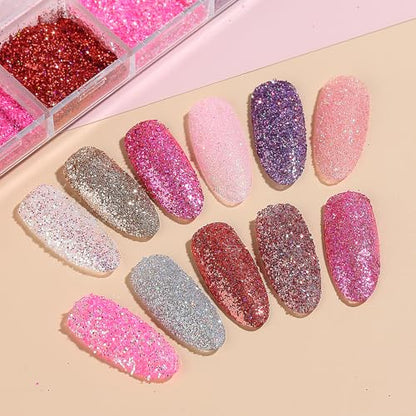 Holographic Sugar Glitter Powder for Nails (2.4 Ounce)