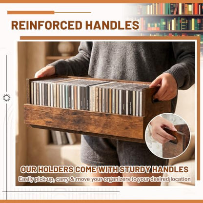2 Set Wooden Cd Storage Box (2 Count)