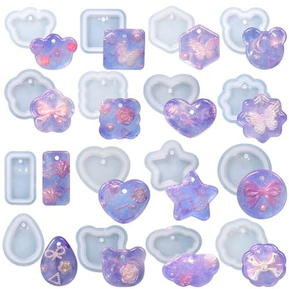 16 Pack Pendant Mold Earring Mold Rectangle Pendant (16 Count)
