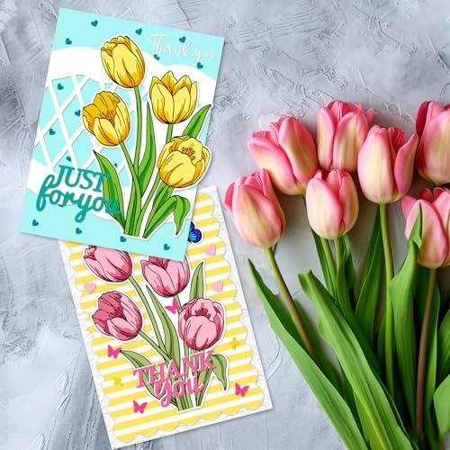 Realistic Tulip Stamps & Dies & Layering Coloring Stencil Set