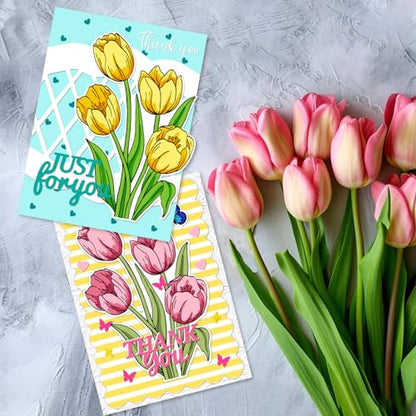 Realistic Tulip Stamps & Dies & Layering Coloring Stencil Set