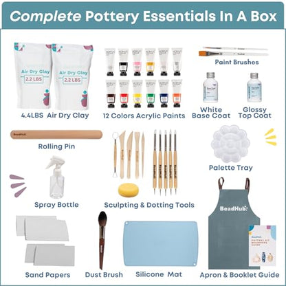 Air Dry Clay Pottery Kit for Adults Beginner