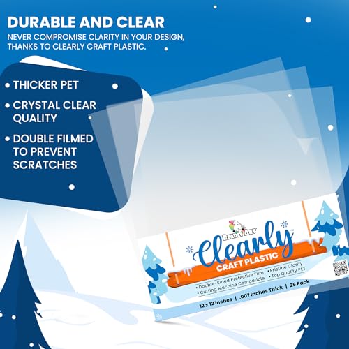Clearly Craft Plastic 12x12 Clear Acetate Sheets 25 Pack