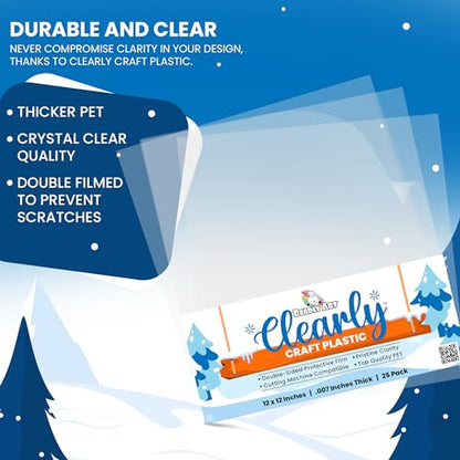 Clearly Craft Plastic 12x12 Clear Acetate Sheets 25 Pack