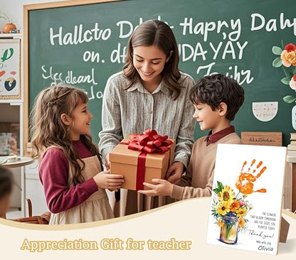 DIY Flowers Handprint Keepsake for Teacher Appreciation Gifts (10 Count)