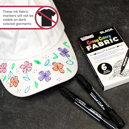 Super Markers Black Dual Tip Fabric Markers (6 Count)