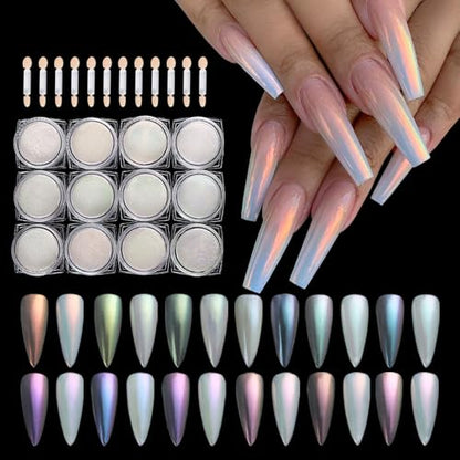 12 Jars Mermaid Chrome Nail Powder (2.7 Ounce)