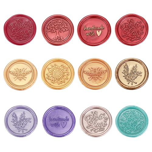 12Pcs Sealing Wax Sticks with Wicks for Wax Seal Stamp (12 Count)