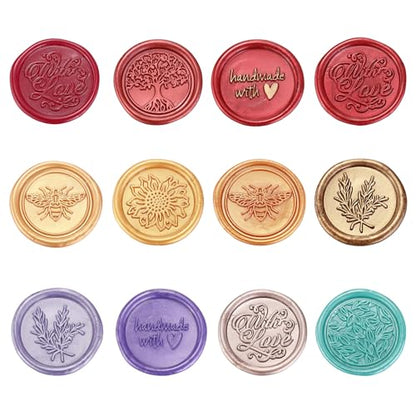 12Pcs Sealing Wax Sticks with Wicks for Wax Seal Stamp (12 Count)