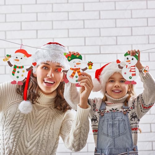 12 Pack Snowman Craft Kits for Kids Make You Own Snowman Foam Stickers Ornament DIY Christmas Arts and Crafts for Chirstmas Party Supplies Winter Christmas Tree Decoration (12 Count)