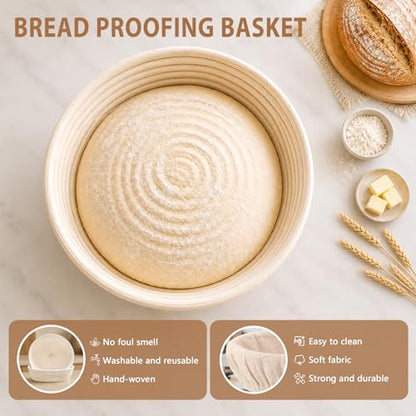 Sourdough Starter Kit 27Pcs with Round and Oval Banneton Basket (27 Count)