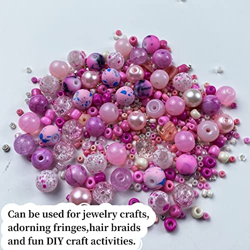 Assorted Glass Resin Beads Multi Size Colors Smooth Cracked Gravel Millet Spacer Beads for Bracelets Necklace Earring DIY Jewelry Making Craft