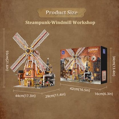 Steampunk Windmill Workshop Building Set for Adults