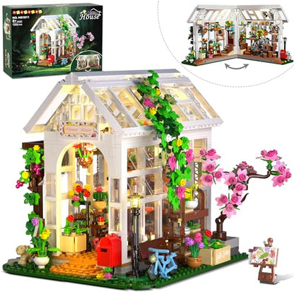 Flower House Building Blocks Set with LED Lights for Girls Ages 8+ (1332 Count)