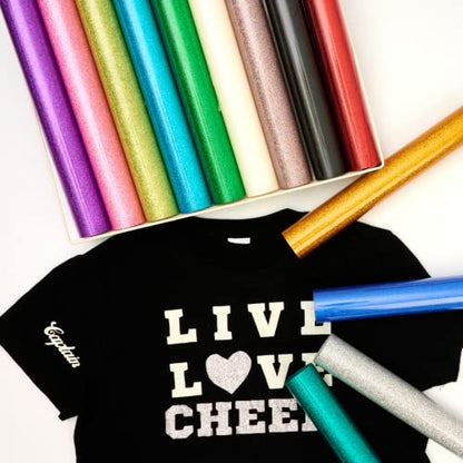 Glitter HTV Heat Transfer Vinyl 12"x12" Bundle 13 Sheets Iron on Vinyl for T