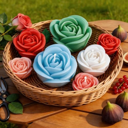 4 PCS Rose Candle Mold Silicone