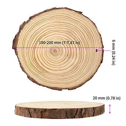 8 PCS 7 8 Inches Natural Wood Slices with Holes (8 Count)