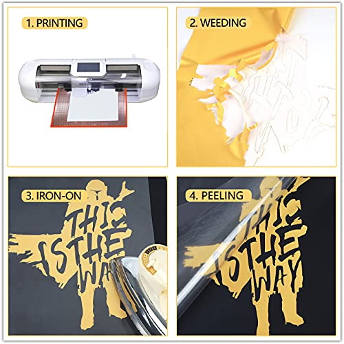 Heat Transfer Vinyl Shiny Golden Iron on Vinyl (8 Foot)