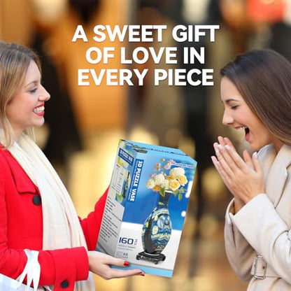 3D Puzzle Vase for Adults with 160 Plastic Pieces (160 Count)