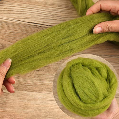 3.53oz Needle Felting Wool Roving Wool for Felting Wool Felting Supplies (3.5 Ounce)