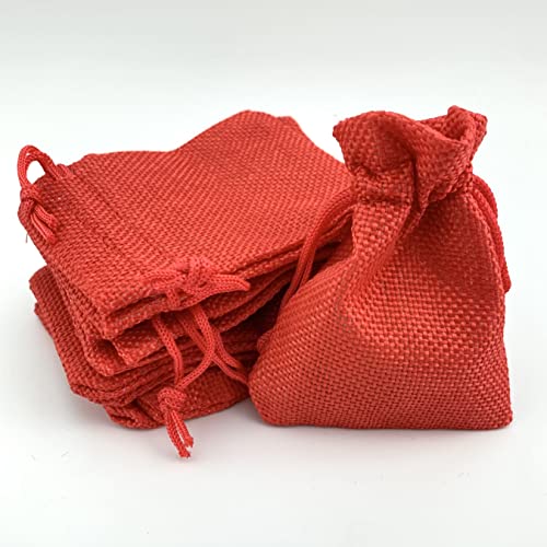 Pack Of 25 Burlap Gift Bags with Drawstring Linen Jewelry Pouches Wedding Hessian Jute Bags for Birthday and Treat Pouches Party Wedding Favors Gift