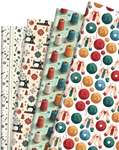 12 Sheets Sewing Theme Wrapping Paper (12 Count)