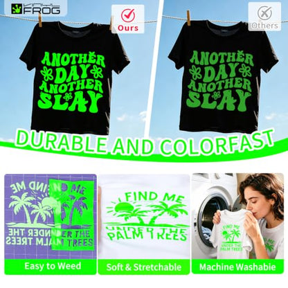 Neon Green Heat Transfer Vinyl Roll 12" x5ft Matte HTV Vinyl (5 Sq Ft)