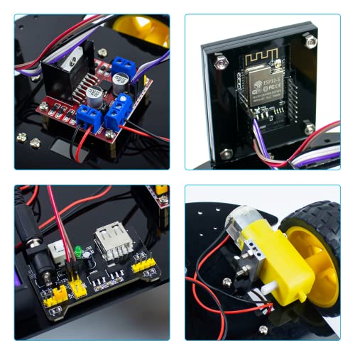2WD Smart Robot Car Kit ESP32 Camera Starter Kit with Tutorial Compatible with Arduino IDE