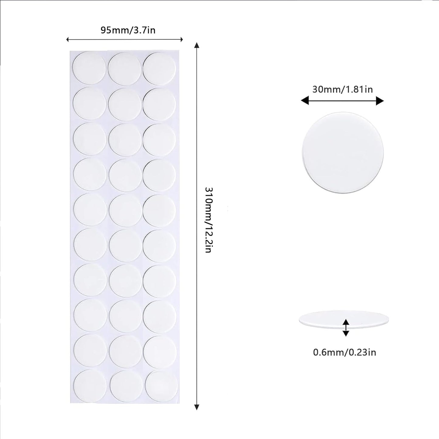 Adhesive Stick dots Two-Sided Sided Mounting Putty Stick Tack for Wall Hanging Crafts Balloons Festival Party Decorations,Clean Removable(1.8"*1.8"-300)