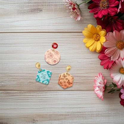 4 Sheets 4 Styles Wildflowers Polymer Clay Texture Sheets Bushes Silicone Texture Stamp Hummingbirds Modeling Pattern Pad Texture Sheets for Making Earrings Jewerly