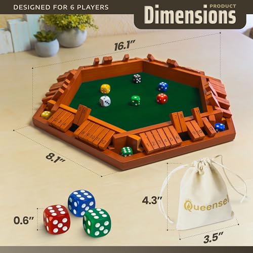 Shut The Box Game Wooden Board for 1