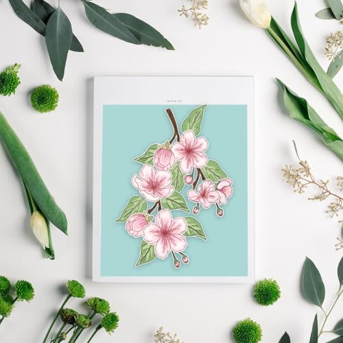 Realistic Peach Blossom Layering Stencils Set for Card Making