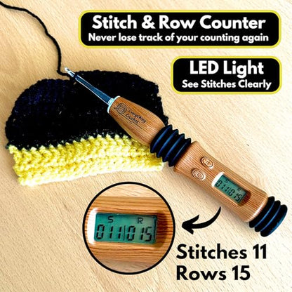 Vintage Counting Crochet Hook Set with Light & Counter