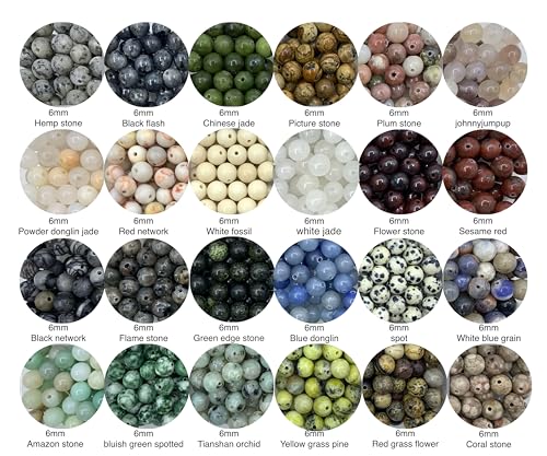 960Pcs 6mm Natural Gemstone Beads